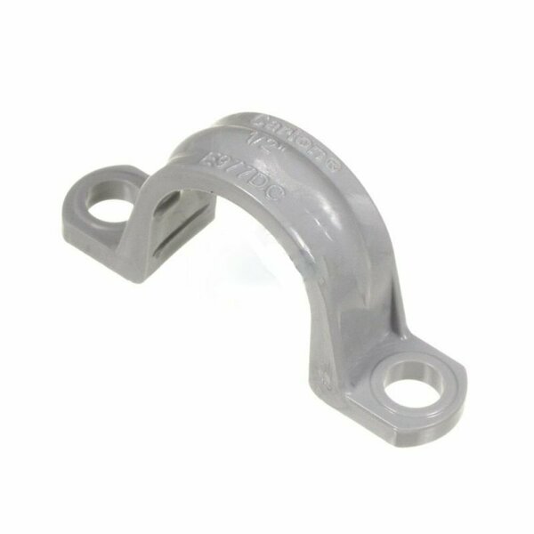 American Imaginations 0.5 in. 2 Hole Conduit Strap Clamp Curved Grey AI-36600